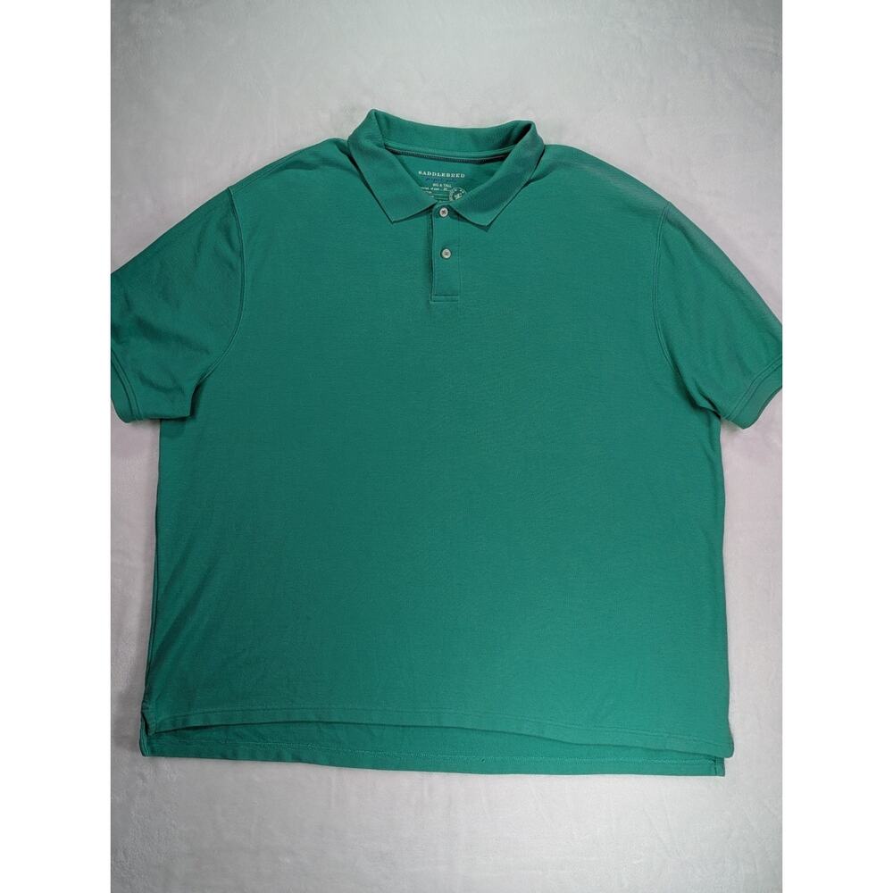 Saddlebred Big & Tall 2XL Perfect Polo Shirt Green Short Sleeve *Snag